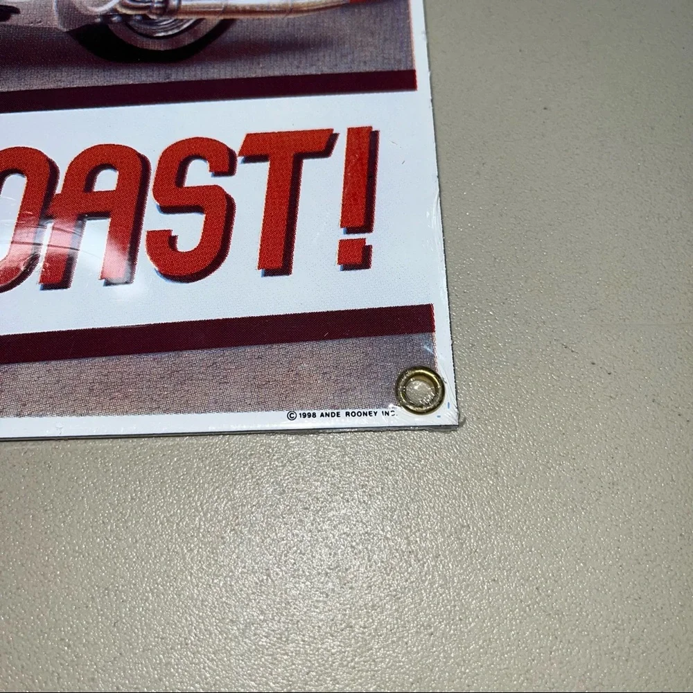 Retro 1998 Ande Rooney Travel The USA Coast To Coast Mobil Metal Sign New sealed
